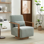 Fauteuil pivotant d'appoint en mélange de lin 30.31 vert pâle
