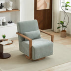 Fauteuil pivotant d'appoint en mélange de lin 30.31 vert pâle