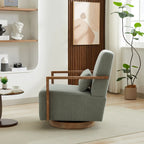 Fauteuil pivotant d'appoint en mélange de lin 30.31 vert pâle
