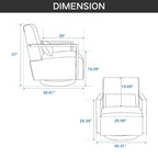 Fauteuil pivotant d'appoint en mélange de lin 30.31 vert pâle