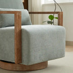 Fauteuil pivotant d'appoint en mélange de lin 30.31 vert pâle