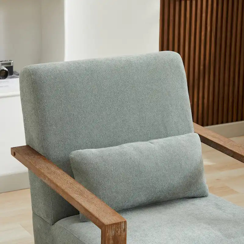 Fauteuil pivotant d'appoint en mélange de lin 30.31 vert pâle