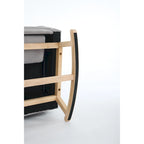 Fauteuil à bascule avec pieds en bois massif, planeur à bascule rembourré pour chambre de bébé, fauteuil confortable avec pochette latérale
