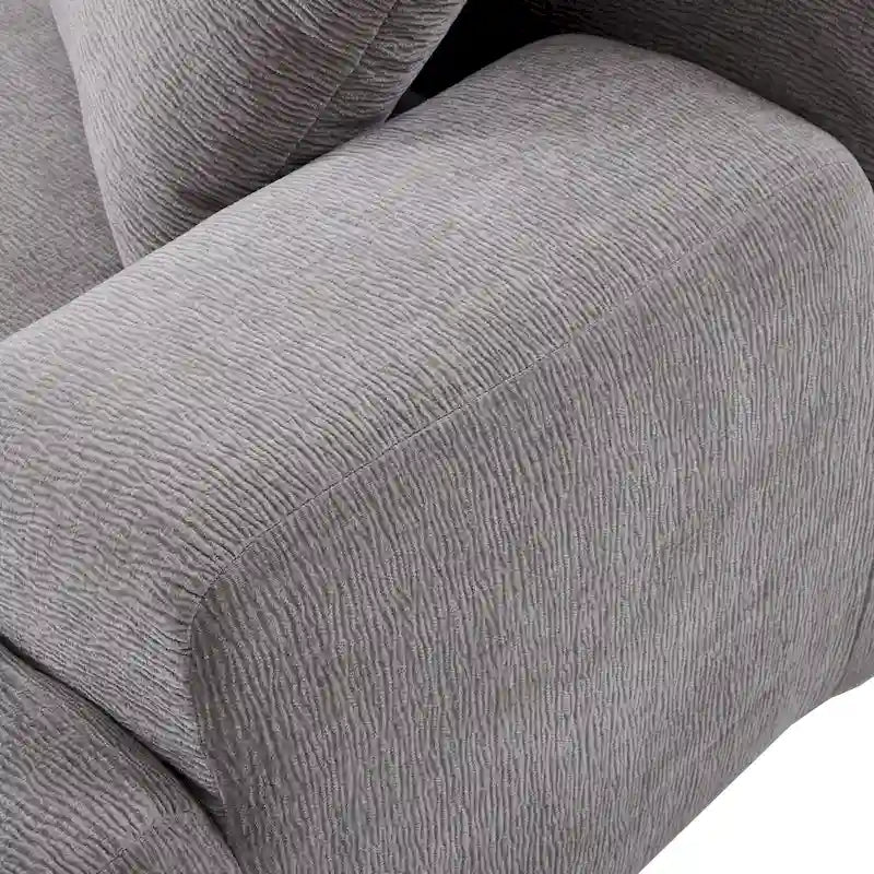 Canapé sectionnel modulaire en polyester en forme de L 111 avec mousse haute densité, assise profonde de 27 et tissu chenille anti-plis
