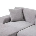 Canapé sectionnel modulaire en polyester en forme de L 111 avec mousse haute densité, assise profonde de 27 et tissu chenille anti-plis