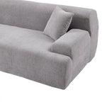 Canapé sectionnel modulaire en polyester en forme de L 111 avec mousse haute densité, assise profonde de 27 et tissu chenille anti-plis