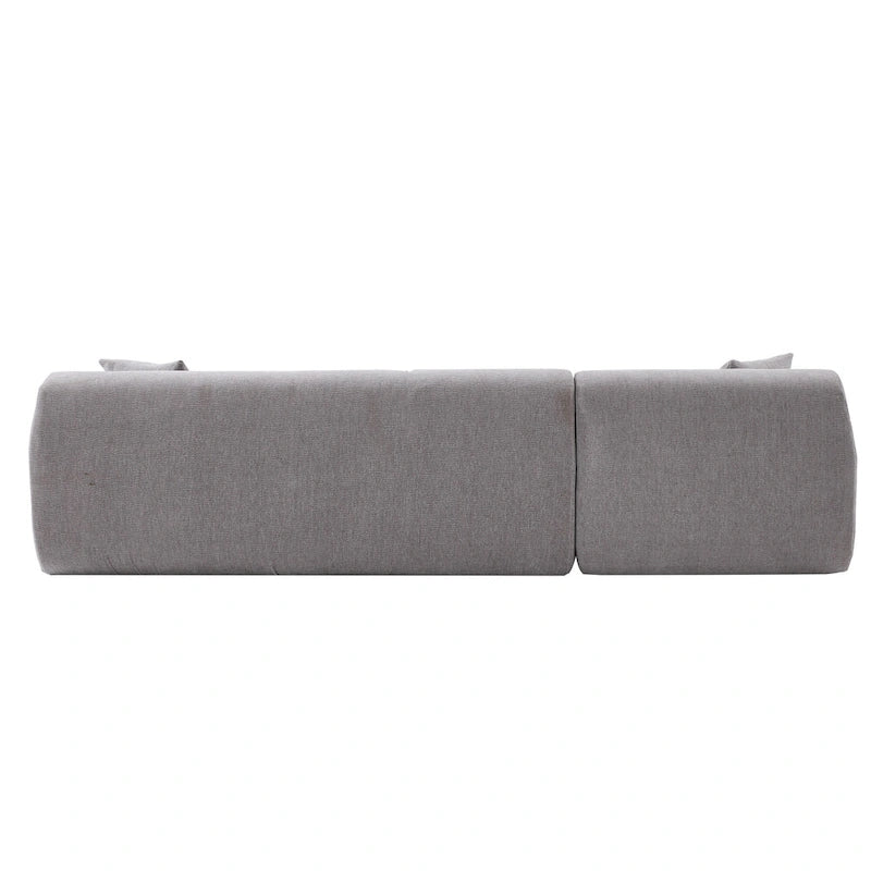 Canapé sectionnel modulaire en polyester en forme de L 111 avec mousse haute densité, assise profonde de 27 et tissu chenille anti-plis