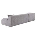 Canapé sectionnel modulaire en polyester en forme de L 111 avec mousse haute densité, assise profonde de 27 et tissu chenille anti-plis