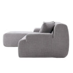 Canapé sectionnel modulaire en polyester en forme de L 111 avec mousse haute densité, assise profonde de 27 et tissu chenille anti-plis