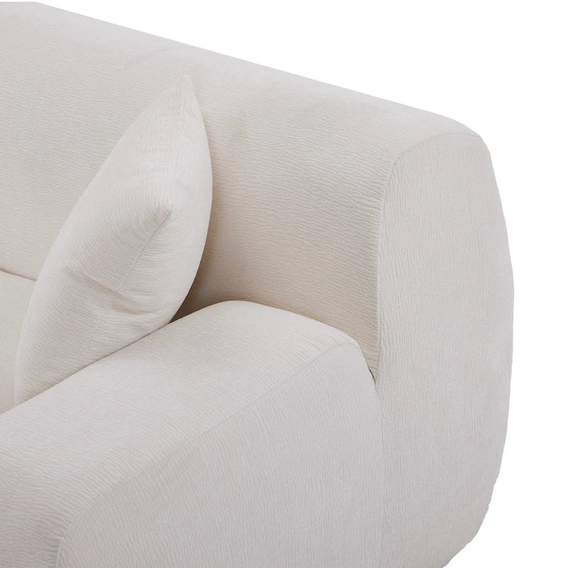 Canapé sectionnel modulaire en polyester en forme de L 111 avec mousse haute densité, assise profonde de 27 et tissu chenille anti-plis