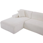 Canapé sectionnel modulaire en polyester en forme de L 111 avec mousse haute densité, assise profonde de 27 et tissu chenille anti-plis