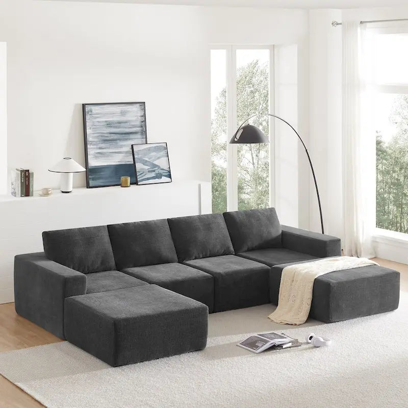 Canapé modulaire en U entièrement en mousse pour salon de sol