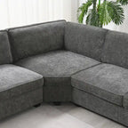 Canapé d'angle en U, ensemble de canapés d'angle en chenille avec porte-gobelets