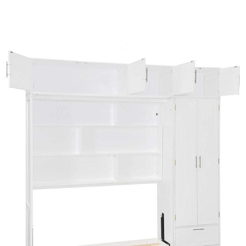 Lit escamotable polyvalent Queen Size avec rangement intégré et conception pliable pour l'optimisation de l'espace