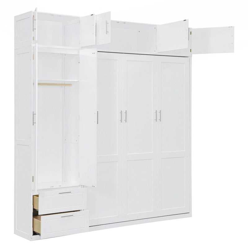 Lit escamotable polyvalent Queen Size avec rangement intégré et conception pliable pour l'optimisation de l'espace