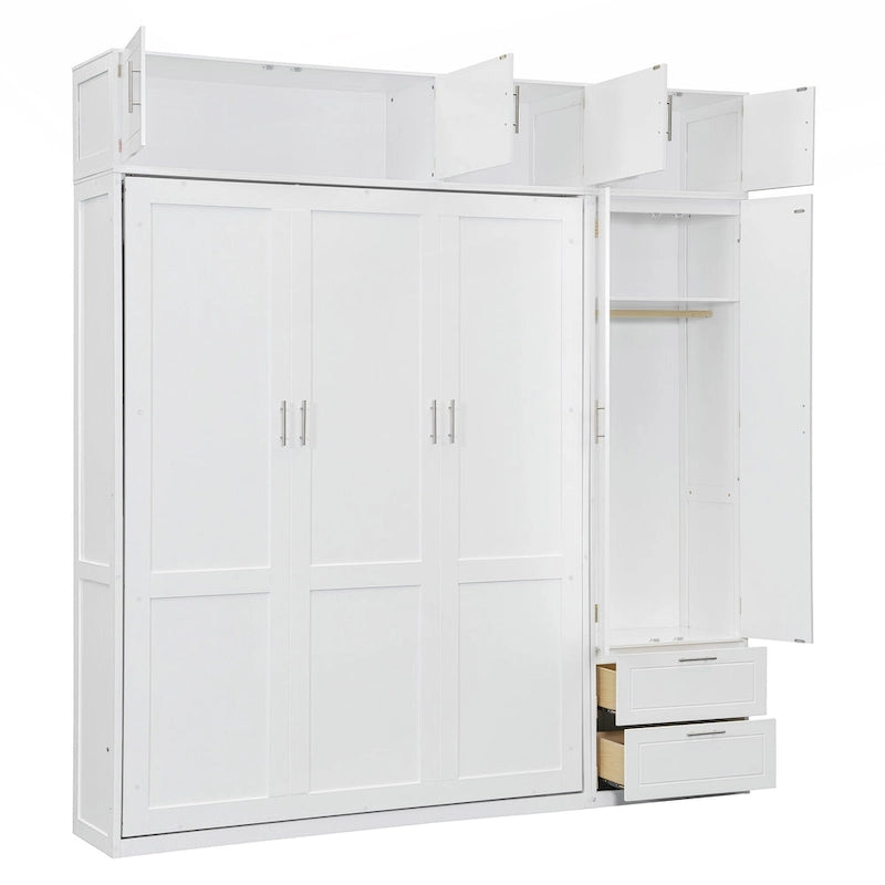Lit escamotable polyvalent Queen Size avec rangement intégré et conception pliable pour l'optimisation de l'espace