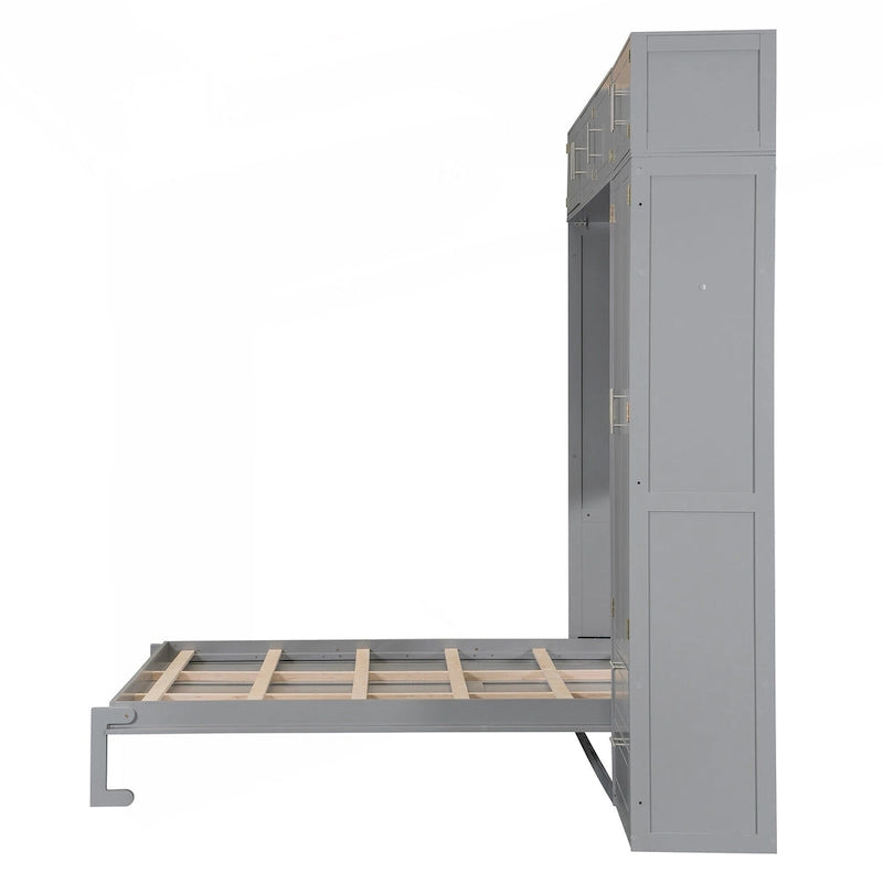 Lit escamotable polyvalent Queen Size avec rangement intégré et conception pliable pour l'optimisation de l'espace