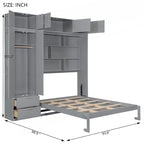 Lit escamotable polyvalent Queen Size avec rangement intégré et conception pliable pour l'optimisation de l'espace