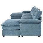 Canapé d'angle moderne en chenille en forme de U avec accoudoirs réglables pour le salon