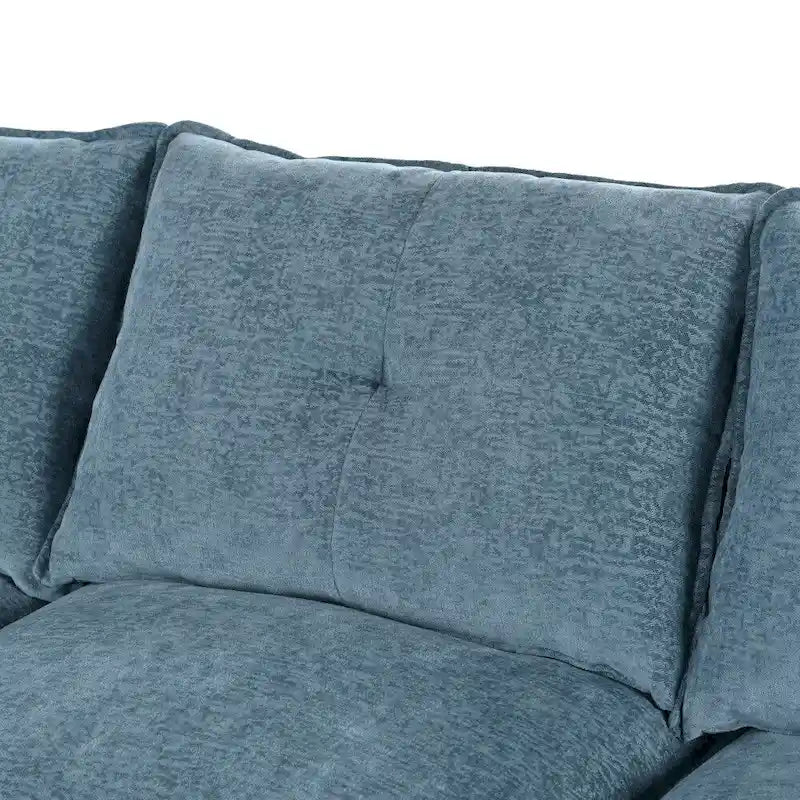 Canapé d'angle moderne en chenille en forme de U avec accoudoirs réglables pour le salon