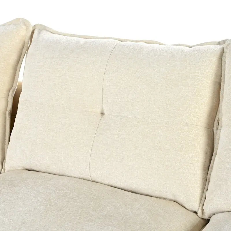 Canapé d'angle moderne en chenille en forme de U avec accoudoirs réglables pour le salon