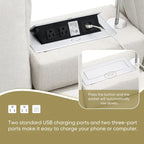 109 Canapé d'angle modulaire en chenille avec console USB