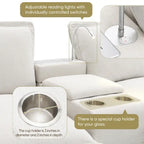 109 Canapé d'angle modulaire en chenille avec console USB