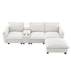 109 Canapé d'angle modulaire en chenille avec console USB
