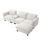 109 Canapé d'angle modulaire en chenille avec console USB