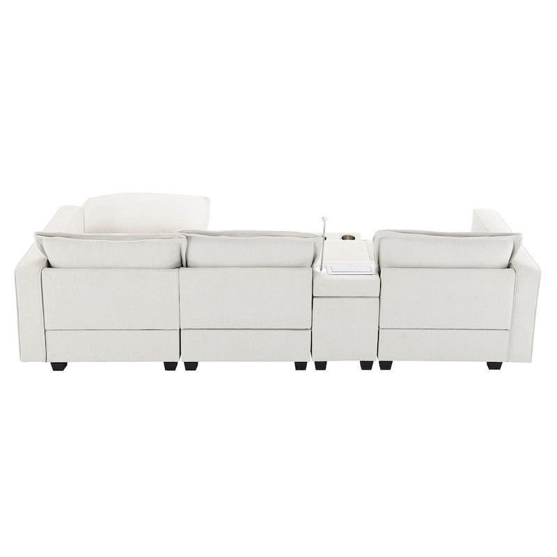 109 Canapé d'angle modulaire en chenille avec console USB