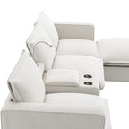109 Canapé d'angle modulaire en chenille avec console USB