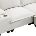 109 Canapé d'angle modulaire en chenille avec console USB