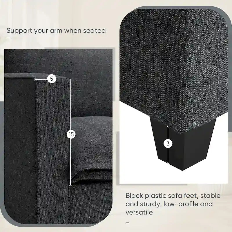 109 Canapé d'angle modulaire en chenille avec console USB