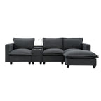109 Canapé d'angle modulaire en chenille avec console USB