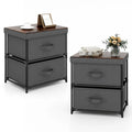 Gymax Lot de 2 commodes à 2 tiroirs en tissu de rangement table de nuit