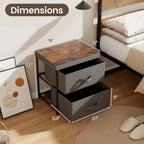 Gymax Lot de 2 commodes à 2 tiroirs en tissu de rangement table de nuit
