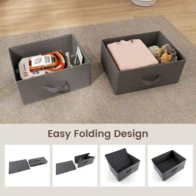 Gymax Lot de 2 commodes à 2 tiroirs en tissu de rangement table de nuit