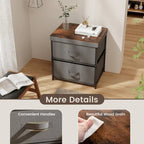 Gymax Lot de 2 commodes à 2 tiroirs en tissu de rangement table de nuit