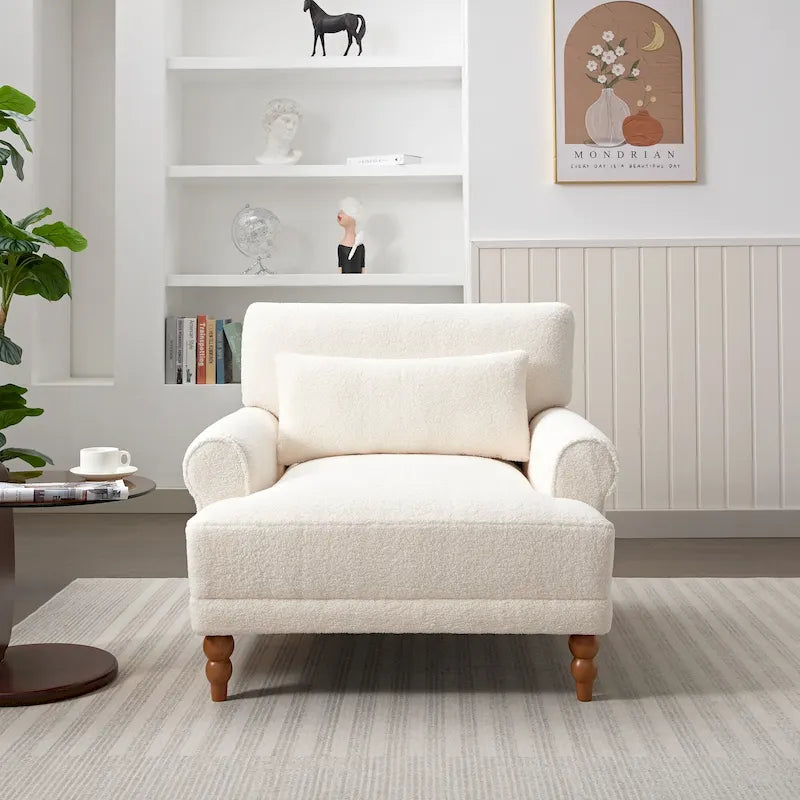 Fauteuil d'appoint moderne en velours 37,8 avec support lombaire ergonomique et pieds en colonne romaine vintage