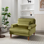 Fauteuil d'appoint moderne en velours 37,8 avec support lombaire ergonomique et pieds en colonne romaine vintage