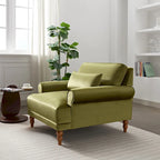 Fauteuil d'appoint moderne en velours 37,8 avec support lombaire ergonomique et pieds en colonne romaine vintage