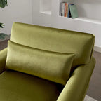 Fauteuil d'appoint moderne en velours 37,8 avec support lombaire ergonomique et pieds en colonne romaine vintage