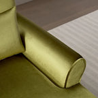 Fauteuil d'appoint moderne en velours 37,8 avec support lombaire ergonomique et pieds en colonne romaine vintage