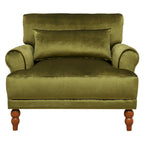 Fauteuil d'appoint moderne en velours 37,8 avec support lombaire ergonomique et pieds en colonne romaine vintage