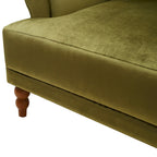 Fauteuil d'appoint moderne en velours 37,8 avec support lombaire ergonomique et pieds en colonne romaine vintage
