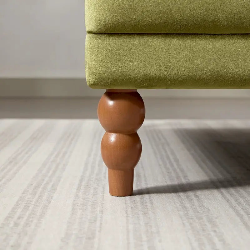 Fauteuil d'appoint moderne en velours 37,8 avec support lombaire ergonomique et pieds en colonne romaine vintage