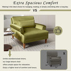 Fauteuil d'appoint moderne en velours 37,8 avec support lombaire ergonomique et pieds en colonne romaine vintage