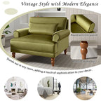 Fauteuil d'appoint moderne en velours 37,8 avec support lombaire ergonomique et pieds en colonne romaine vintage