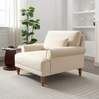 Fauteuil d'appoint moderne en velours 37,8 avec support lombaire ergonomique et pieds en colonne romaine vintage