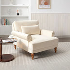 Fauteuil d'appoint moderne en velours 37,8 avec support lombaire ergonomique et pieds en colonne romaine vintage